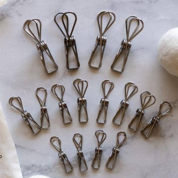Stainless Steel Laundry Pegs - 32 Pieces