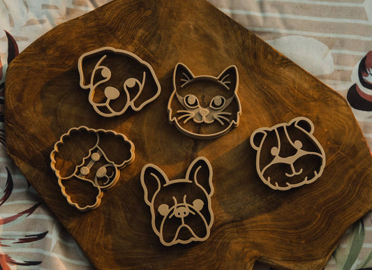 Pet Friends Faces Cutter Set - Eco Playdough Tool
