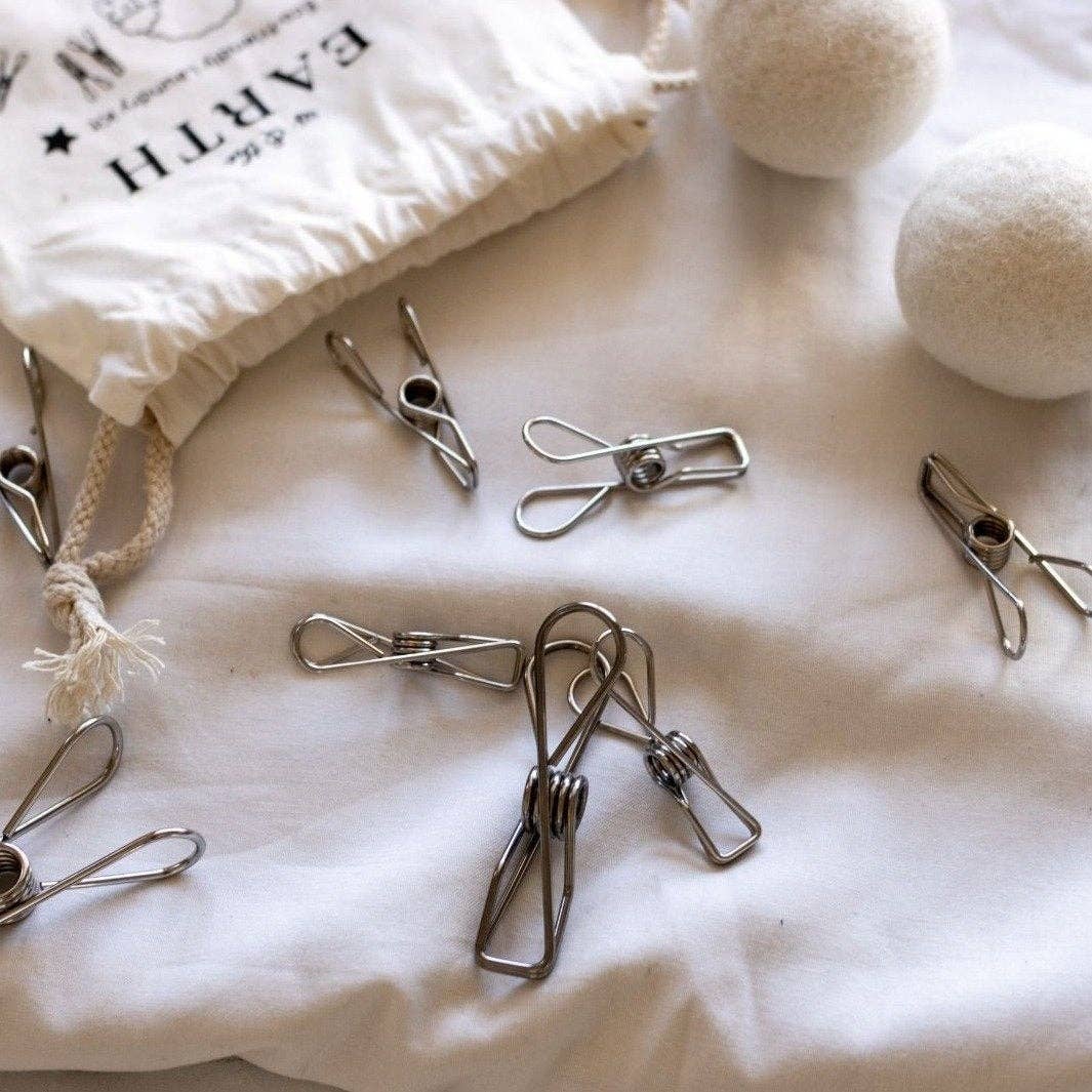 Stainless Steel Laundry Pegs - 32 Pieces